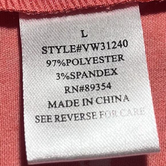 NWT Adrienne Vittadini Pink Polkadot Long Sleeve Button Down Woman Blouse Size L - Picture 7 of 7